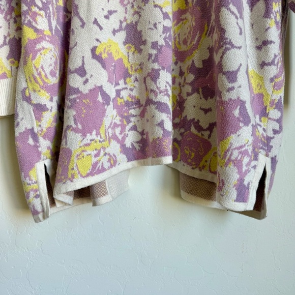 Isaac Mizrahi Live Purple Yellow Spring Floral Tight Knit Long Line Cardigan 1X - Picture 8 of 9
